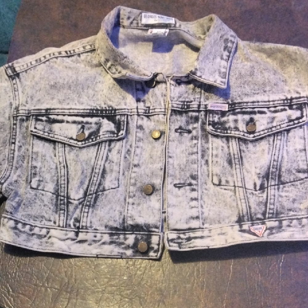 GUESS Kids Black and White Denim Jacket